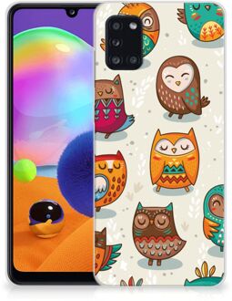 B2Ctelecom Telefoontas Samsung Galaxy A31 Telefoonhoesje Super als Cadeautjes voor Meisjes Vrolijke Uilen