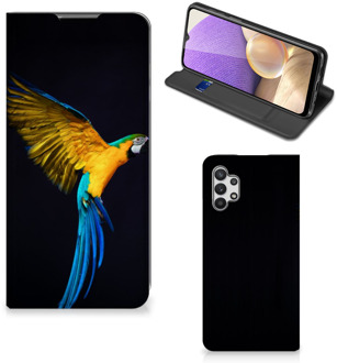 B2Ctelecom Telefoontas Samsung Galaxy A32 5G Smart Cover Hoesje Papegaai