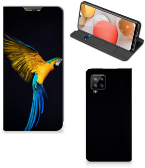 B2Ctelecom Telefoontas Samsung Galaxy A42 Smart Cover Hoesje Papegaai