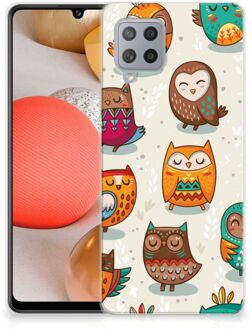 B2Ctelecom Telefoontas Samsung Galaxy A42 Telefoonhoesje Super als Cadeautjes voor Meisjes Vrolijke Uilen