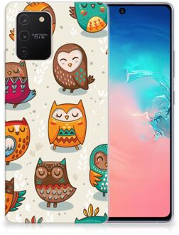 B2Ctelecom Telefoontas Samsung Galaxy S10 Lite Telefoonhoesje Super als Cadeautjes voor Meisjes Vrolijke Uilen