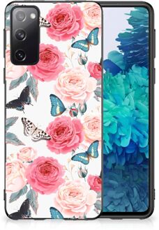 B2Ctelecom Telefoontas Samsung Galaxy S20 Smartphone Hoesje met Zwarte rand Butterfly Roses