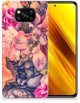 B2Ctelecom Telefoontas Xiaomi Poco X3 Hoesje Super als Moederdag Cadeau Bosje Bloemen