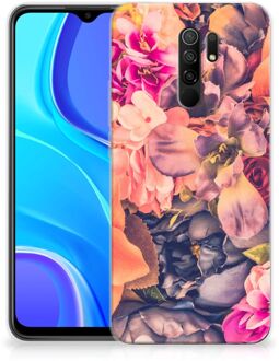 B2Ctelecom Telefoontas Xiaomi Redmi 9 Hoesje Super als Moederdag Cadeau Bosje Bloemen