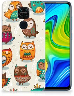 B2Ctelecom Telefoontas Xiaomi Redmi Note9 Telefoonhoesje Super als Cadeautjes voor Meisjes Vrolijke Uilen