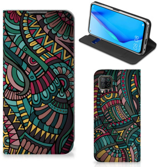 B2Ctelecom Telefoontasje Huawei P40 Lite Smart Cover Aztec