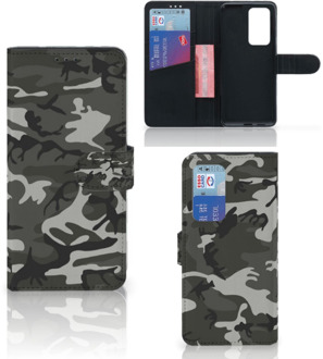 B2Ctelecom Telefoontasje Huawei P40 Pro Telefoon Hoesje Cadeau voor hem Army Light