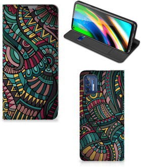 B2Ctelecom Telefoontasje Motorola Moto G9 Plus Smart Cover Aztec