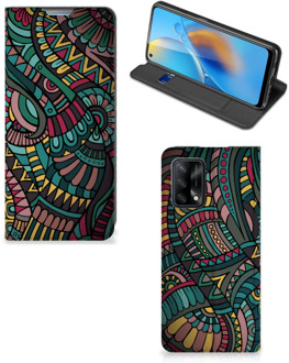 B2Ctelecom Telefoontasje OPPO A74 4G Smart Cover Aztec