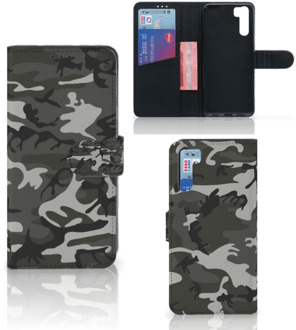 B2Ctelecom Telefoontasje OPPO A91 | Reno3 Telefoon Hoesje Cadeau voor hem Army Light