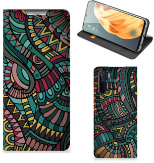 B2Ctelecom Telefoontasje OPPO Reno3 | A91 Smart Cover Aztec