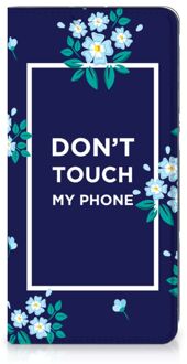 B2Ctelecom Telefoontasje Samsung Galaxy S20 FE Smartphone Hoesje Flowers Blue Don't Touch My Phone