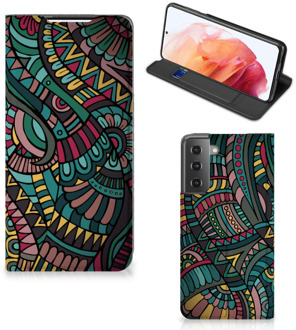 B2Ctelecom Telefoontasje Samsung Galaxy S21 Smart Cover Aztec