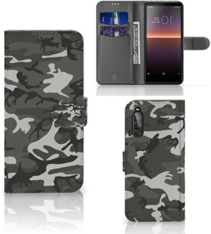 B2Ctelecom Telefoontasje Sony Xperia 10 II Telefoon Hoesje Cadeau voor hem Army Light