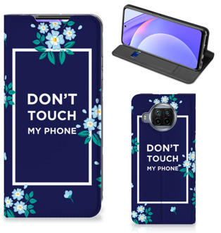 B2Ctelecom Telefoontasje Xiaomi Mi 10T Lite Smartphone Hoesje Flowers Blue Don't Touch My Phone