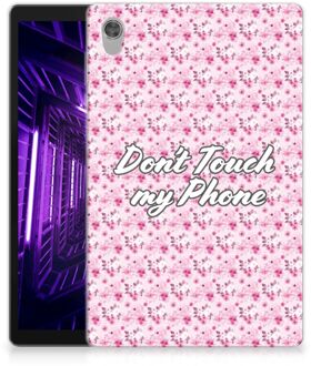 B2Ctelecom TPU Backcover Lenovo Tab M10 HD (2de generatie) Hoesje met Tekst Flowers Pink Don't Touch My Phone met transparant zijkanten