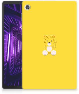 B2Ctelecom TPU Backcover Lenovo Tab M10 Plus Hoesje met naam Baby Leopard met transparant zijkanten