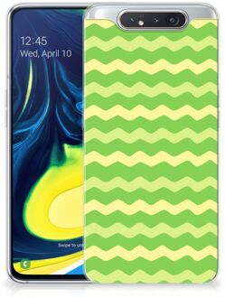 B2Ctelecom TPU bumper case Back Cover Samsung A80 Waves Green