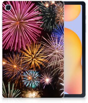 B2Ctelecom TPU Bumper Case Samsung Galaxy Tab S6 Lite Tablet Hoesje Vuurwerk met transparant zijkanten