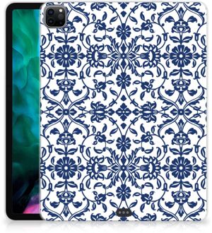 B2Ctelecom TPU Bumper Hoesje iPad Pro 12.9 (2020) | iPad Pro 12.9 (2021) Cover Flower Blue met doorzichte zijkanten