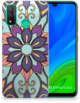 B2Ctelecom TPU Bumper Huawei P Smart 2020 Smartphone hoesje Paarse Bloem