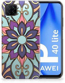 B2Ctelecom TPU Bumper Huawei P40 Lite Smartphone hoesje Paarse Bloem