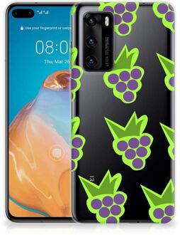 B2Ctelecom TPU Bumper Huawei P40 Smartphone Hoesje Doorzichtig Druiven