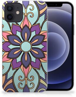 B2Ctelecom TPU Bumper iPhone 12 | 12 Pro (6.1") Smartphone hoesje Paarse Bloem