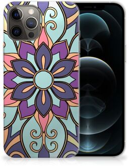 B2Ctelecom TPU Bumper iPhone 12 Pro Max Smartphone hoesje Paarse Bloem