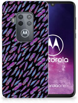 B2Ctelecom TPU bumper Motorola One Zoom Feathers Color