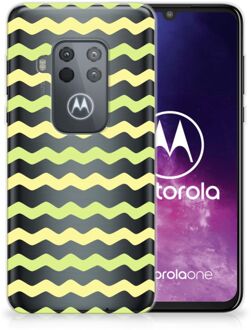 B2Ctelecom TPU bumper Motorola One Zoom Waves Geel