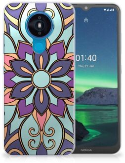 B2Ctelecom TPU Bumper Nokia 1.4 Smartphone hoesje Paarse Bloem