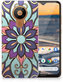 B2Ctelecom TPU Bumper Nokia 5.3 Smartphone hoesje Paarse Bloem