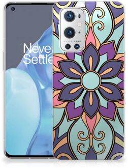 B2Ctelecom TPU Bumper OnePlus 9 Pro Smartphone hoesje Paarse Bloem