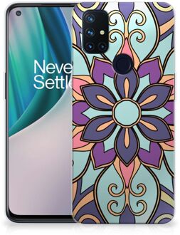 B2Ctelecom TPU Bumper OnePlus Nord N10 5G Smartphone hoesje Paarse Bloem