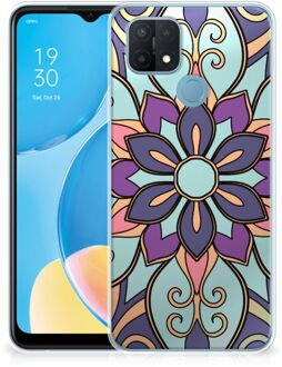 B2Ctelecom TPU Bumper OPPO A15 Smartphone hoesje Paarse Bloem