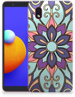 B2Ctelecom TPU Bumper Samsung Galaxy A01 Core Smartphone hoesje Paarse Bloem