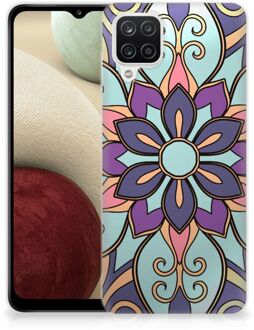 B2Ctelecom TPU Bumper Samsung Galaxy A12 Smartphone hoesje Paarse Bloem