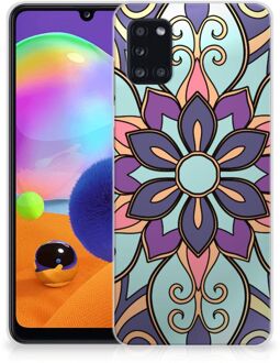 B2Ctelecom TPU Bumper Samsung Galaxy A31 Smartphone hoesje Paarse Bloem