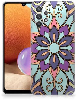 B2Ctelecom TPU Bumper Samsung Galaxy A32 4G Smartphone hoesje Paarse Bloem