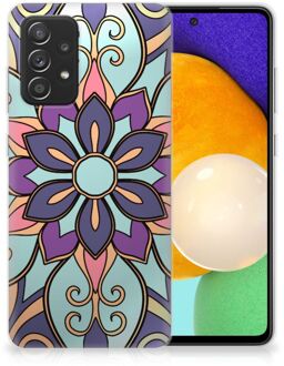 B2Ctelecom TPU Bumper Samsung Galaxy A52 (5G/4G) Smartphone hoesje Paarse Bloem