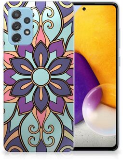 B2Ctelecom TPU Bumper Samsung Galaxy A72 Smartphone hoesje Paarse Bloem