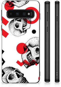 B2Ctelecom TPU Bumper Samsung Galaxy S10 GSM Hoesje met Zwarte rand Skull Red