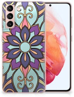 B2Ctelecom TPU Bumper Samsung Galaxy S21 Smartphone hoesje Paarse Bloem