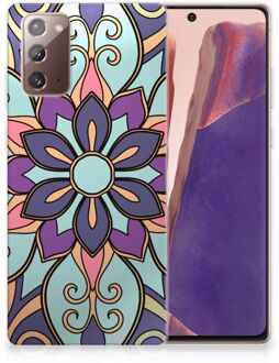 B2Ctelecom TPU Bumper Samsung Note 20 Smartphone hoesje Paarse Bloem