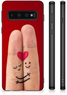 B2Ctelecom TPU Bumper Super als Valentijnscadeau Samsung Galaxy S10 GSM Hoesje met Zwarte rand Liefde