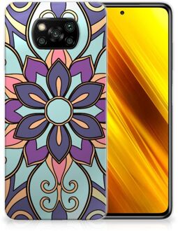 B2Ctelecom TPU Bumper Xiaomi Poco X3 Smartphone hoesje Paarse Bloem