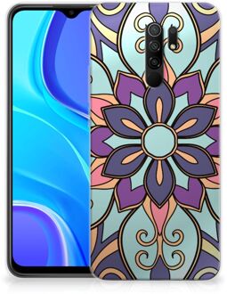 B2Ctelecom TPU Bumper Xiaomi Redmi 9 Smartphone hoesje Paarse Bloem