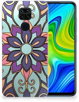 B2Ctelecom TPU Bumper Xiaomi Redmi Note9 Smartphone hoesje Paarse Bloem