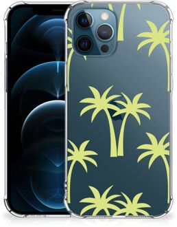 B2Ctelecom TPU Case anti-shock iPhone 12 | 12 Pro Smartphone hoesje met doorzichtige rand Palmtrees